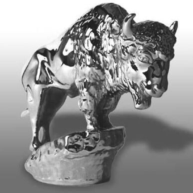 Hood Ornament | Bison / Buffalo | Mascot / Hood Ornament | 3 1/2 by 3 1/2 Inches | Made in England-Hood Ornament-Sterling-and-Burke