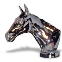 Hood Ornament | Thoroughbred Horse Head | Mascot / Hood Ornament | 2 1/2 by 4 Inches | Made in England