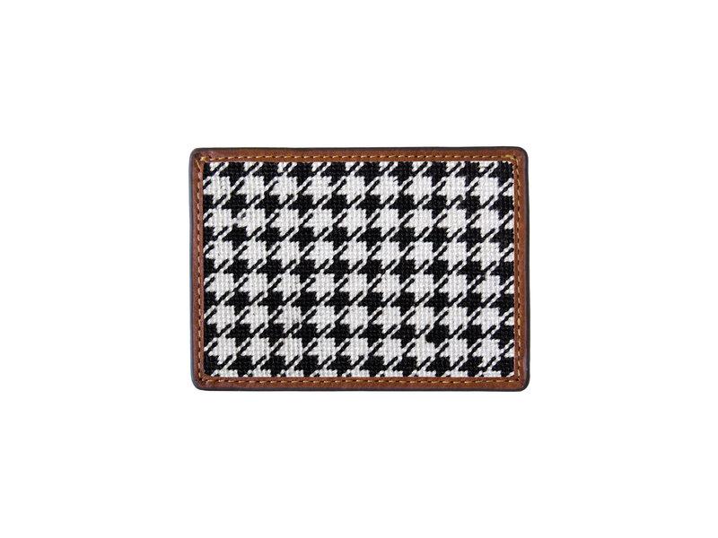 Needlepoint Collection | Houndstooth Needlepoint Card Wallet | 4 by 3 Inch | Smathers and Branson-Card Wallet-Sterling-and-Burke