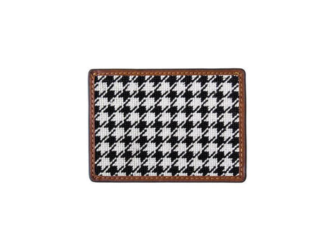 Needlepoint Collection | Houndstooth Needlepoint Card Wallet | 4 by 3 Inch | Smathers and Branson-Card Wallet-Sterling-and-Burke