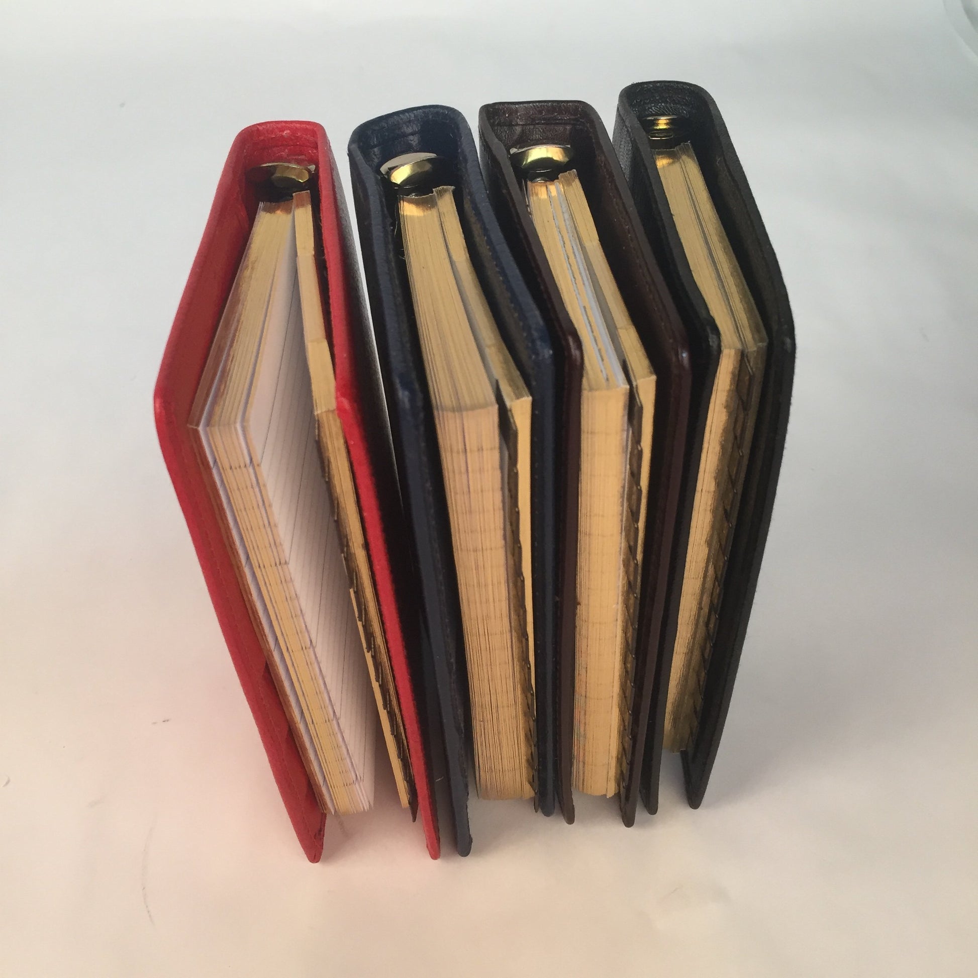 3 Ring Binder Address Book | Calf Leather | 6 by 3 Inches | Scarlet, Black, Brown, and Navy | Made in England | Charing Cross-Address Book-Sterling-and-Burke