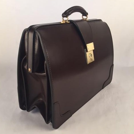 Sterling & Burke Top Frame Briefcase in Havana-Business Bags-Sterling-and-Burke
