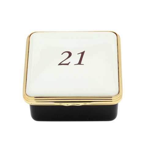 Halcyon Days "Number 21" Enamel Box in Ivory-Enamel Box-Sterling-and-Burke