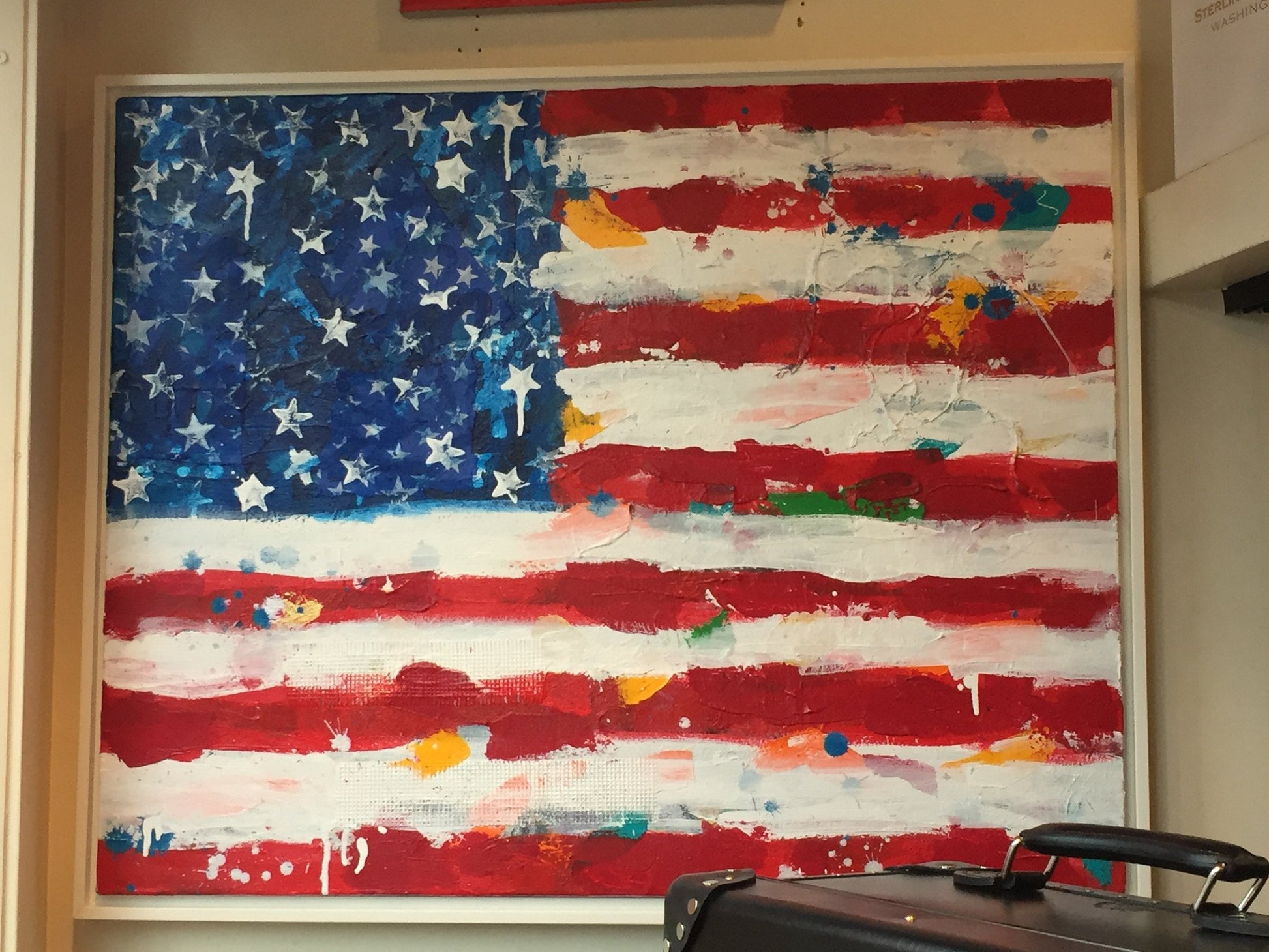 Art | Colorful America | Original Mixed Media on Canvas by Fabiano Amin | 24" x 30"-Mixed Media-Sterling-and-Burke