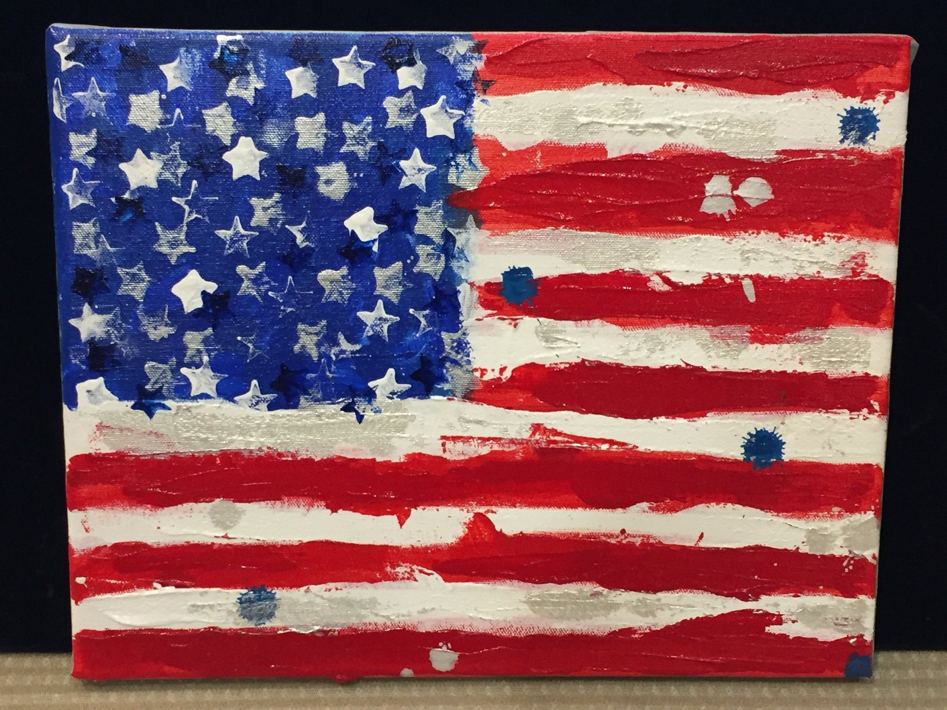 Art | America 11 | Acrylic and Mixed Media by Fabiano Amin | 11" x 14"-Acrylic Painting-Sterling-and-Burke