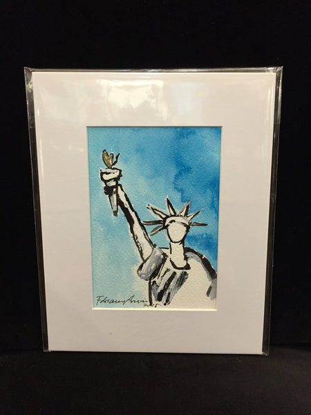 Art | Liberty 3 by Fabiano Amin | 7" x 5"-Acrylic Painting-Sterling-and-Burke