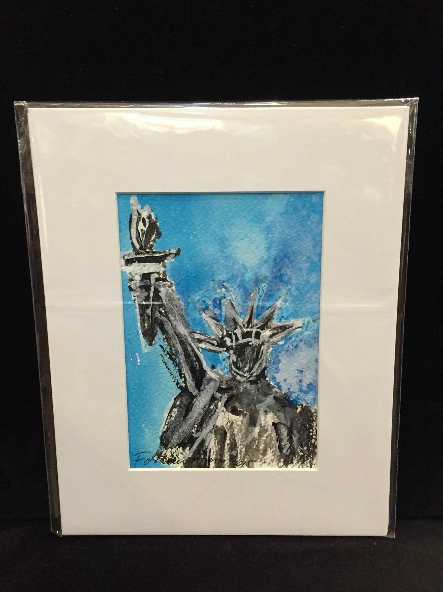 Art | Liberty 4 by Fabiano Amin | 7" x 5"-Acrylic Painting-Sterling-and-Burke