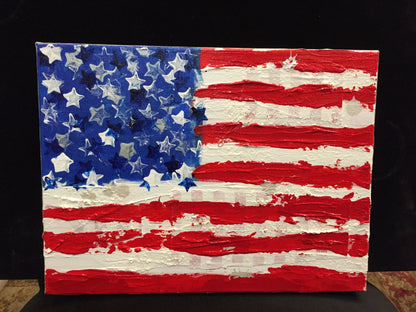 Art | America 10 | Acrylic Mixed Media by Fabiano Amin | 9" x 12"-Acrylic Painting-Sterling-and-Burke