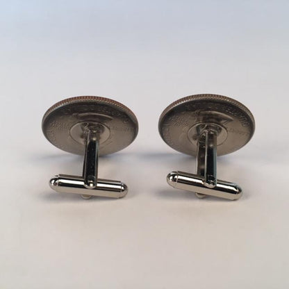 Hand Painted Authentic Coin Cufflinks | Oregon State Mount Hood Quarter Cufflinks | Sterling and Burke | Made in USA-Coin Cufflinks-Sterling-and-Burke