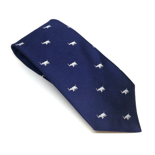 Republican Elephant, Navy and Silver | Silk Tie | Benson and Clegg | Made in England-Necktie-Sterling-and-Burke