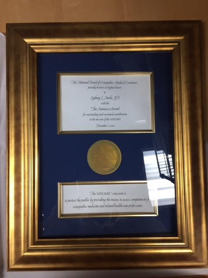 Bespoke Awards for NBOME | Awards in Gold / Wood Frame | Superior Quality Bespoke Award | Custom Framed Award | Certificate | Sterling and Burke-Award-Sterling-and-Burke