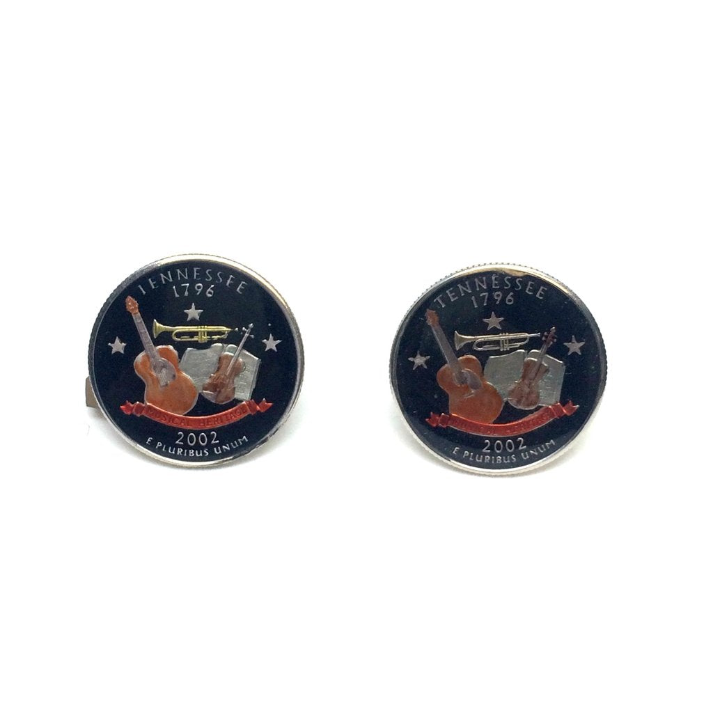 Tennessee Quarter Coin Cufflinks-Coin Cufflinks-Sterling-and-Burke