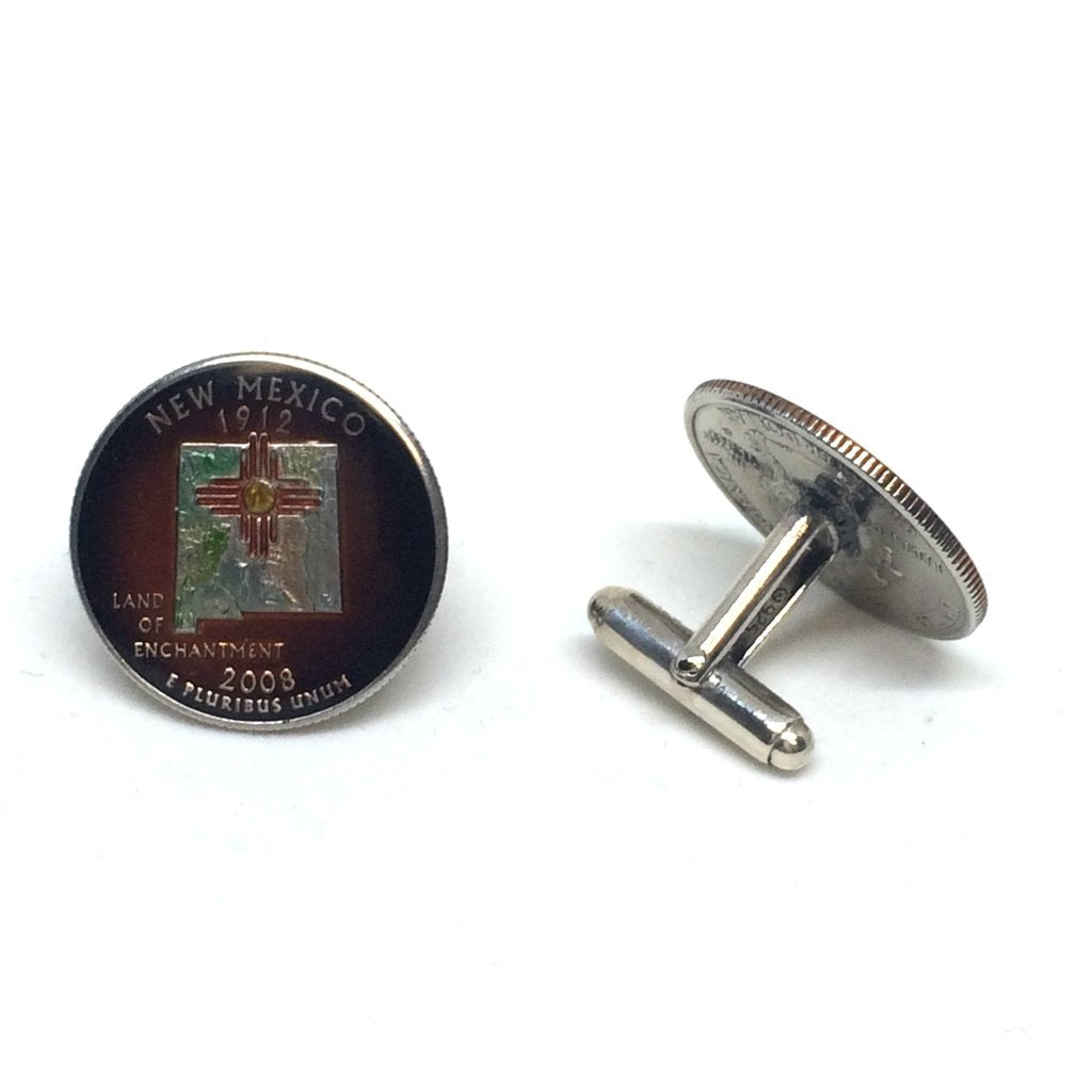 New Mexico Quarter Coin Cufflinks-Coin Cufflinks-Sterling-and-Burke