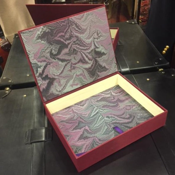 Bespoke Book Binding with Archival Box | Hand Marbleized Paper | Finest Quality Materials | Made in USA | Charing Cross-Photo Album-Sterling-and-Burke