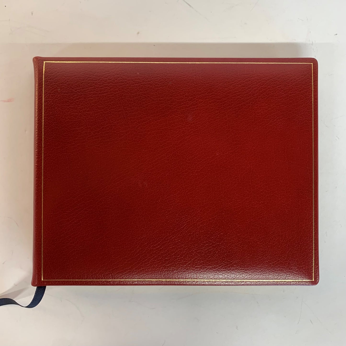 Guest Book Embassy of Japan | Burgundy Calf Leather | Gold Tooling | 7 by 9 Inches | Blank Pages | Made in England | Charing Cross