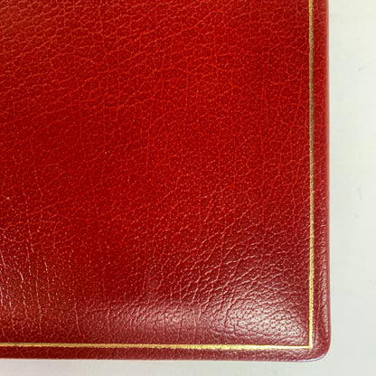 Guest Book Embassy of Japan | Burgundy Calf Leather | Gold Tooling | 7 by 9 Inches | Blank Pages | Made in England | Charing Cross