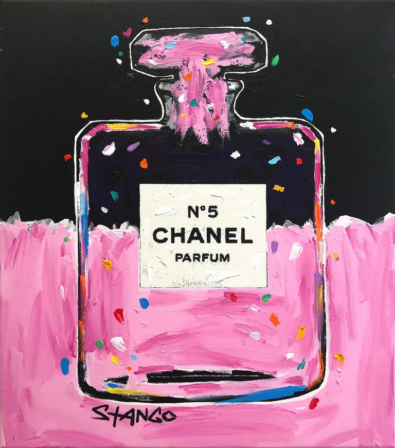 pop art painting of perfume bottles
