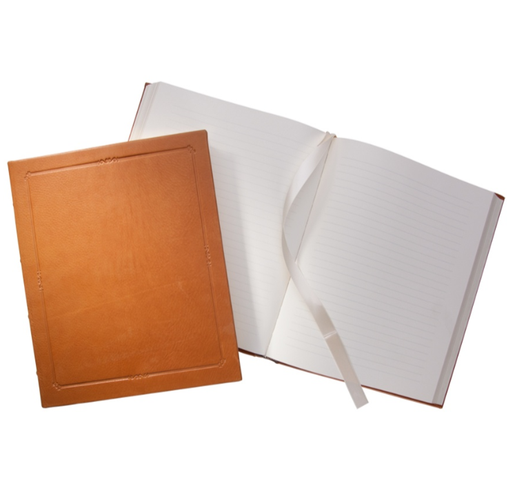 Journal Book | Hand Made in USA | 9.25 by 7 Inches | Hard Cover with Soft Goat Leather | Gilt Edges | Scarlet Red