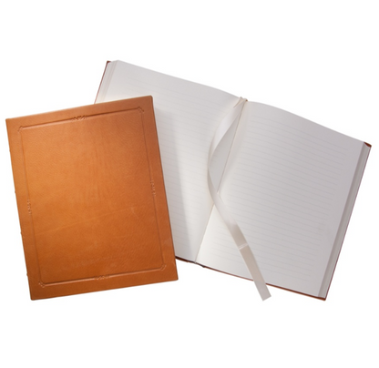Journal Book | Hand Made in USA | 9.25 by 7 Inches | Hard Cover with Soft Goat Leather | Gilt Edges | Scarlet Red