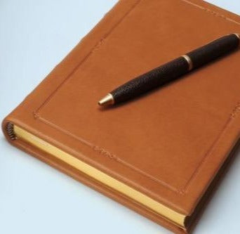 Journal Book | Hand Made in USA | 9.25 by 7 Inches | Hard Cover with Extra Tooling | Cow Hide Leather | Gilt Edges | Federal Blue