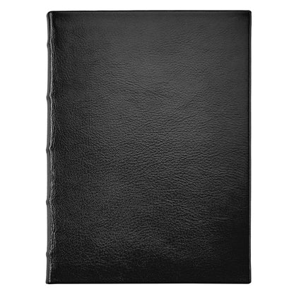 Journal Book | Hand Made in USA | 9.25 by 7 Inches | Hard Cover with Soft Goat Leather | Gilt Edges | Onyx Black