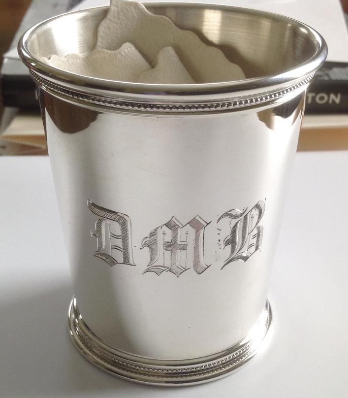 Julep Cup | Hand Engraving Samples | Garden and Gun | Julep Cup Collection | Dennis Meade-Julep Cup-Sterling-and-Burke