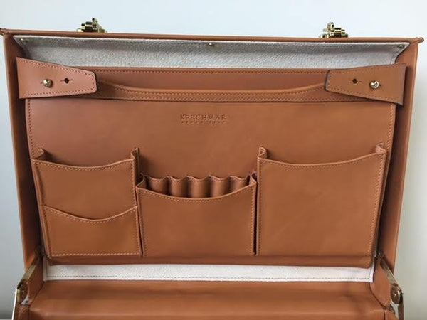 Attache Case | Belting Leather | Monroe Classic | 5 Inch Attache | Korchmar | Black or Tan-Attache-Sterling-and-Burke