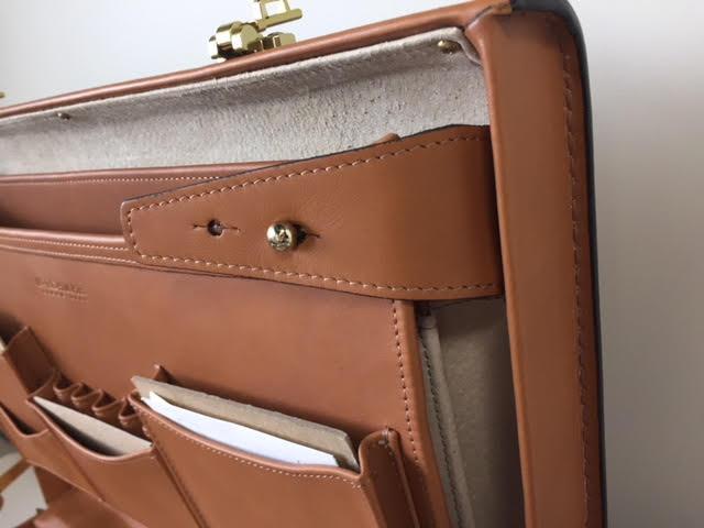 Attache Case | Belting Leather | Monroe Classic | 5 Inch Attache | Korchmar  | Tan and Black