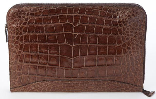 Authentic American Alligator Zip Portfolio | Hand Made in America | Sterling and Burke-Korchmar Business-Sterling-and-Burke