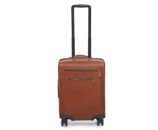Leather Luggage | Hudson Leather Wheeled Luggage | Korchmar Leather | Initials Included