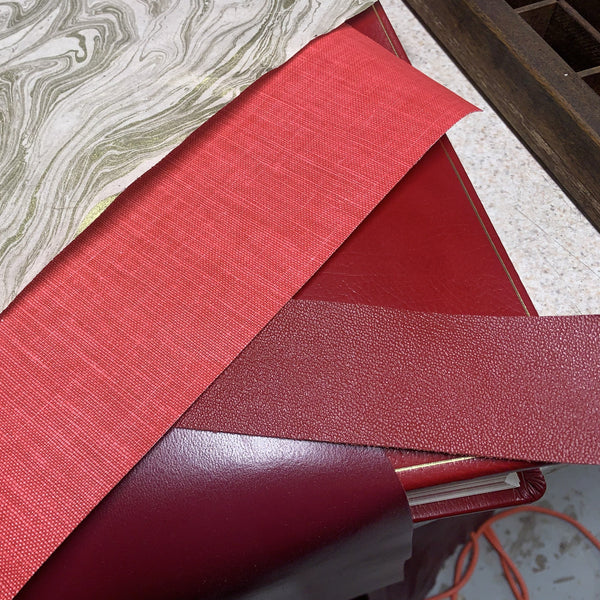 Bespoke Clamshell Archival Box | Leather Custom Box to Fit Special Red Photo Album | Made in USA | Charing Cross