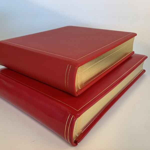 Leatherbound Photo Albums | Calf Leather | Thick Pages | Gold Edges | Scarlet Red Leather