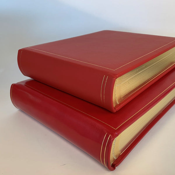 Leatherbound Photo Albums | Calf Leather | Thick Pages | Gold Edges | Scarlet Red Leather