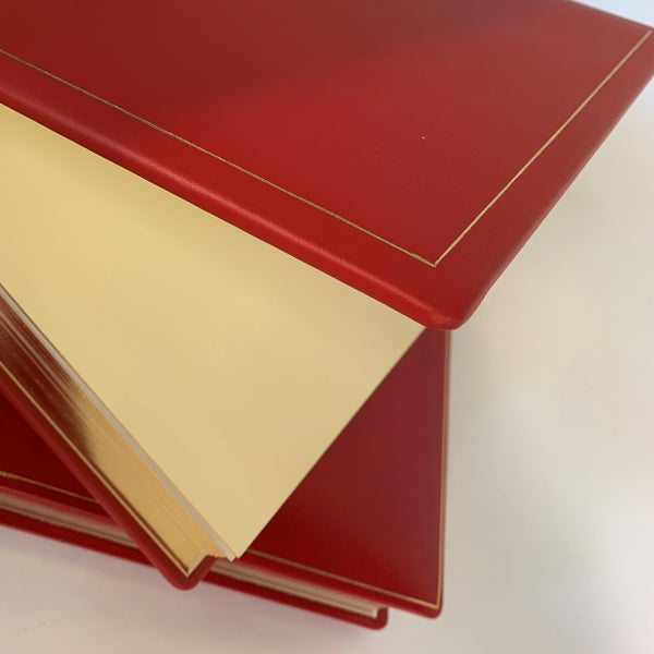 Leatherbound Photo Albums | Calf Leather | Thick Pages | Gold Edges | Scarlet Red Leather