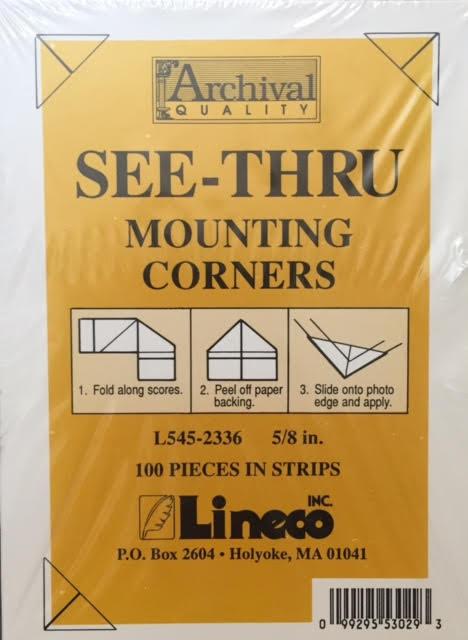 Photo Corners, Clear (See-Thru) Mounting Corners by Lineco - Size 5/8 inch-Photo Corners-Sterling-and-Burke