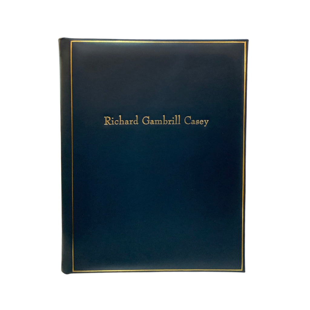 Remberance Book | Richard Gambrill Casey | Navy Calf with Gold Filet | Made in England | Charing Cross Leather