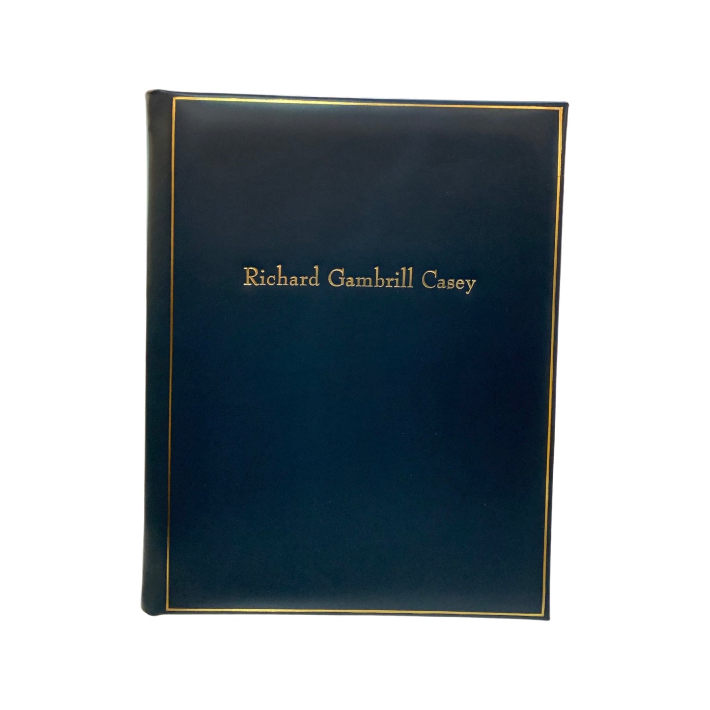 Remberance Book | Richard Gambrill Casey | Navy Calf with Gold Filet | Made in England | Charing Cross Leather