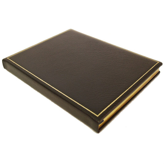 Leather Notebook / Guest Book / Memory Book | Superior Quality | Classic Luxury | 9 by 7 Inches | Blank Pages | Multiple Colors | Buffalo Calf | Charing Cross-Notebooks-Sterling-and-Burke