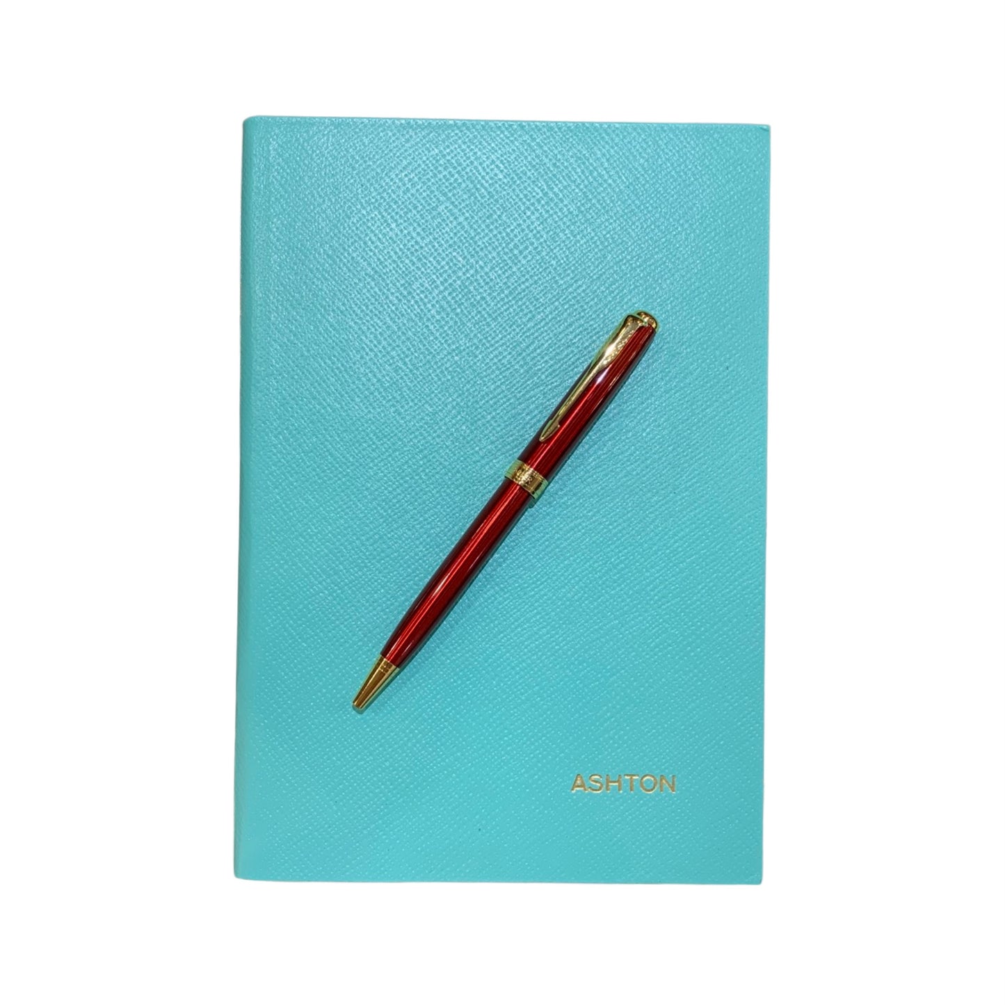 Crossgrain Leather Notebook | 8 by 6 Inches | Lined Pages | Name in Gold | Charing Cross