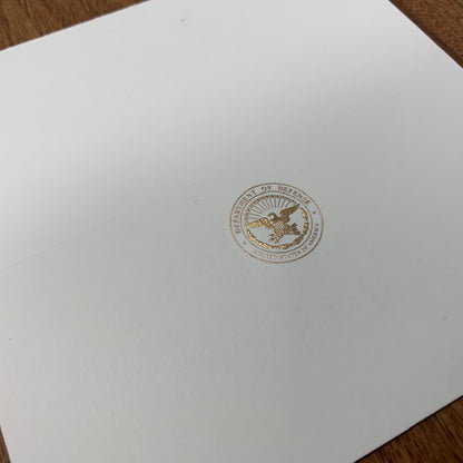 Bespoke Proof | Bahrain Embassy | Menu Card and Place Card with Gold Seal | Hand Engraved