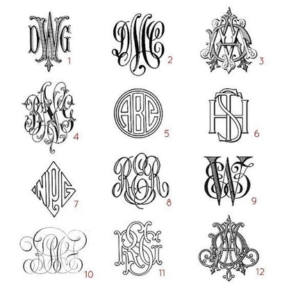 The Wren Press | Monogram Samples | Hand Engraved Stationery and Invitations | Elegant Monogram Examples-Stationery-Sterling-and-Burke