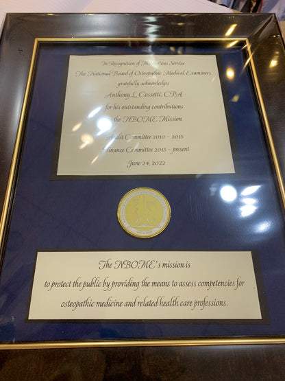 2022 Award for NBOME | Cossetti | Meritorious Service