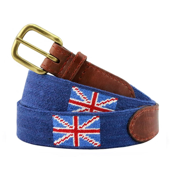 Needlepoint Collection | Union Jack Flag Needlepoint Belt | Smathers and Branson