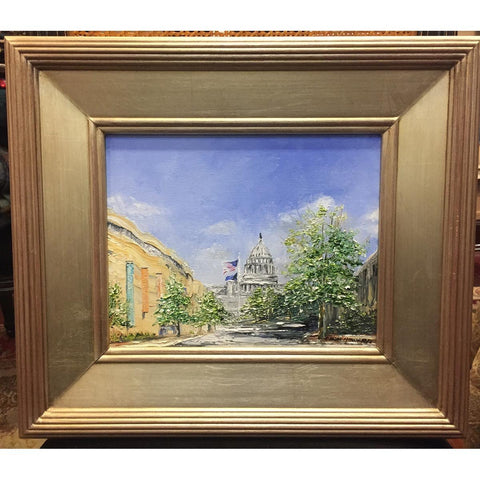 Art | Capitol | Original Oil Painting by Claire Howard | 15.5" x 13.5"-Oil Painting-Sterling-and-Burke