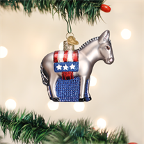 Christmas Ornament | Democratic Donkey | Democratic Patriotic Christmas Holiday Ornament | Vintage Style-Christmas Ornament-Sterling-and-Burke