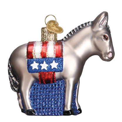 Christmas Ornament | Democratic Donkey | Democratic Patriotic Christmas Holiday Ornament | Vintage Style-Christmas Ornament-Sterling-and-Burke