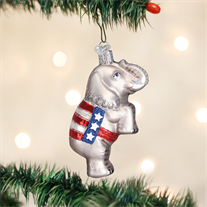 Christmas Ornament | GOP Republican Ornament | USA Patriotic Christmas Ornament | Vintage Style | Hand Blown Glass-Christmas Ornament-Sterling-and-Burke