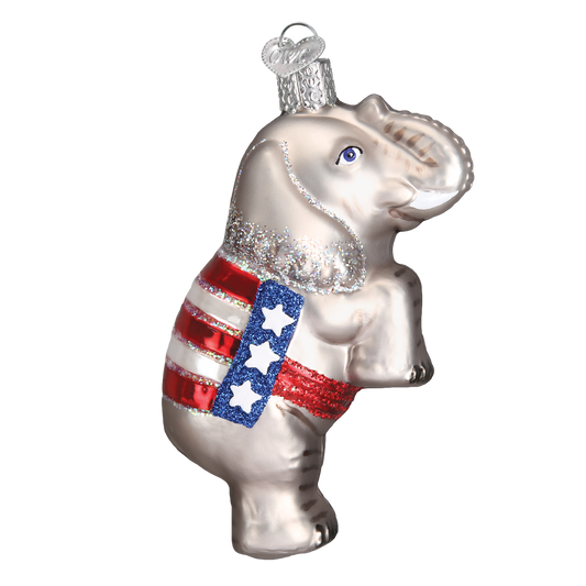Christmas Ornament | GOP Republican Ornament | USA Patriotic Christmas Ornament | Vintage Style | Hand Blown Glass-Christmas Ornament-Sterling-and-Burke