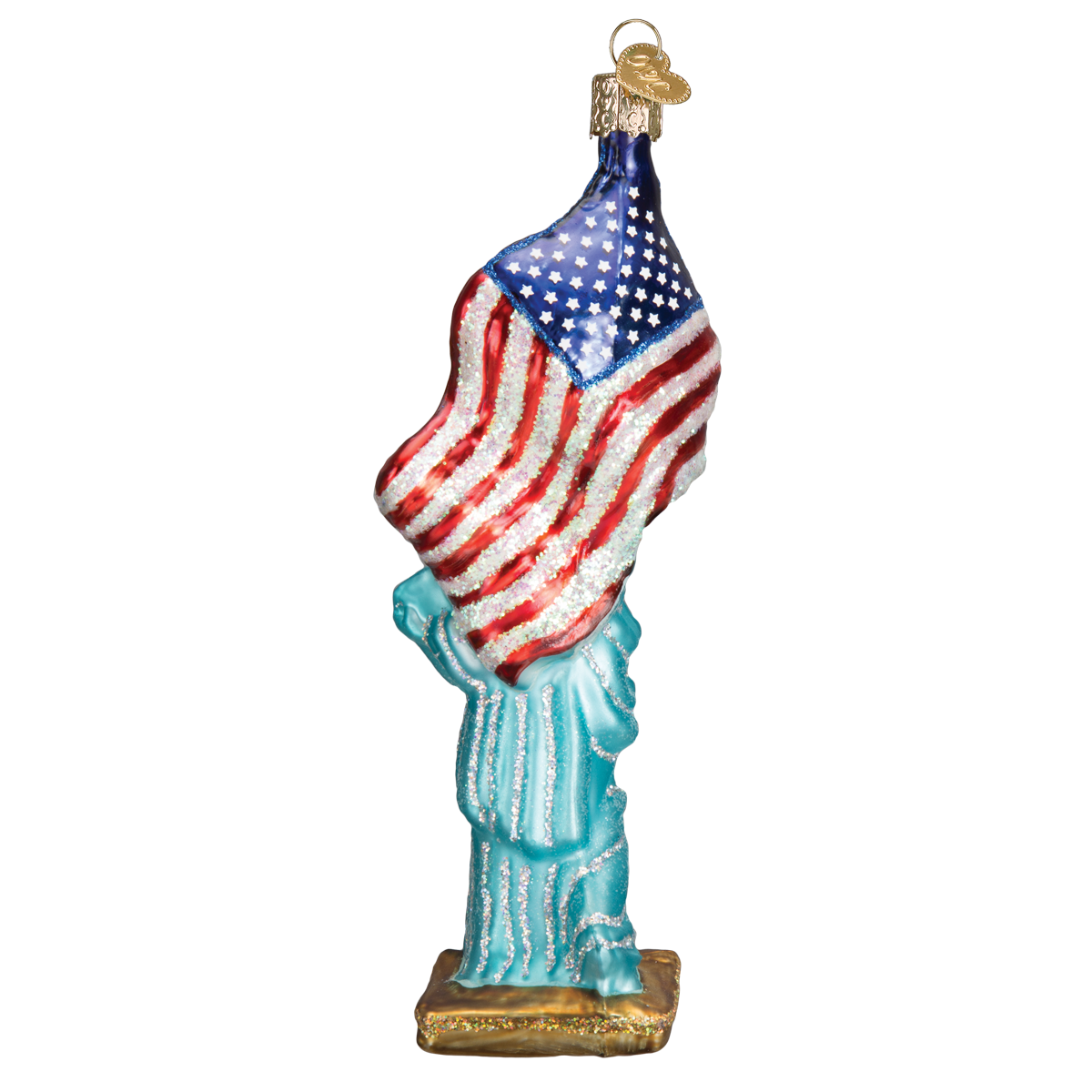 Christmas Ornament | Statue of Liberty with American Flag | USA Patriotic | Statue of Liberty Christmas Ornament | Vintage Style-Christmas Ornament-Sterling-and-Burke