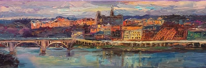 Special Rush Commission | Georgetown Panorama | Original Oil and Acrylic Painting on Canvas | Custom Message